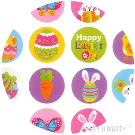 naklejki na tasmie wielkanocne atrybuty titanum 200 szt