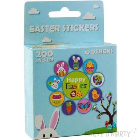 naklejki na tasmie wielkanocne atrybuty titanum 200 szt