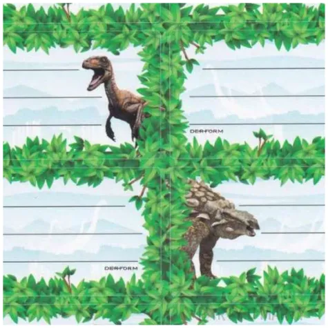naklejki na zeszyt dinozaury jasne starpak 8 szt