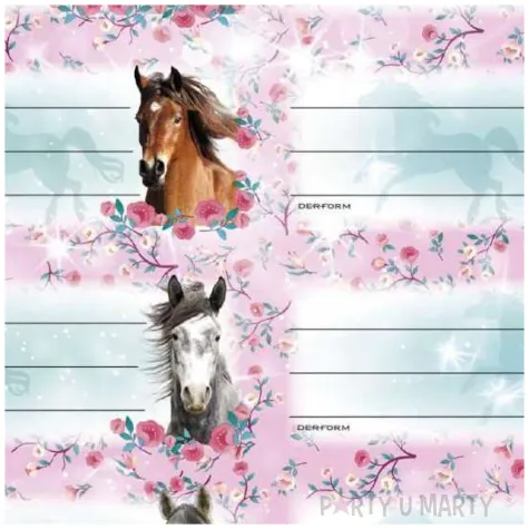 naklejki na zeszyt i love horses konie rozowe starpak 8 szt