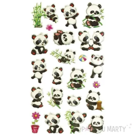 naklejki pandy i bambus mix titanum 22 szt