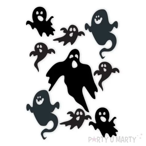 naklejki party duchy mix czarne a4 9 szt