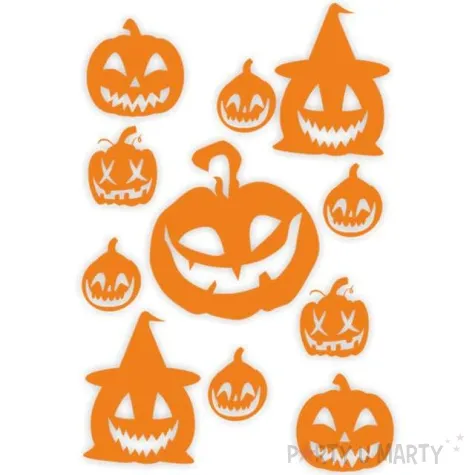 naklejki party dynie mix pomaranczowe a4 11 szt