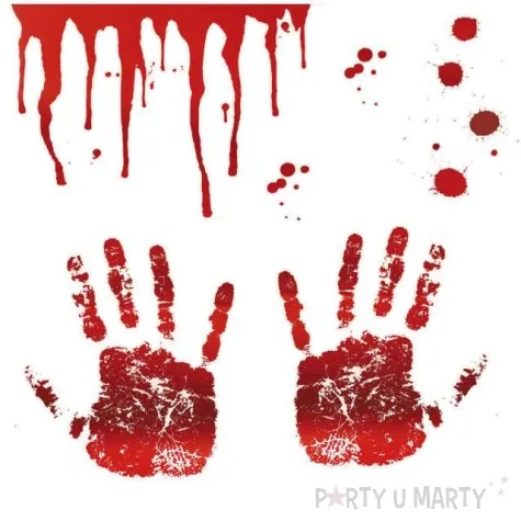 naklejki party krwawa kapiel rece 25x70 cm 2 szt