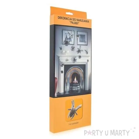 naklejki party pajaki srebrne 14 szt