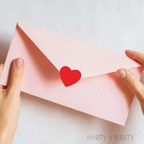 naklejki party serca ko czerwone 12 szt