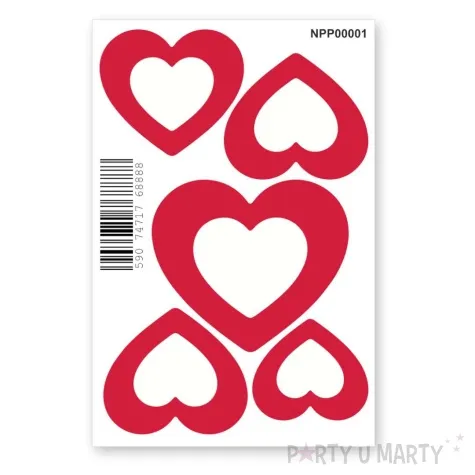 naklejki party serca ko mix 5 szt
