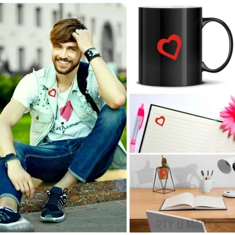 naklejki party serca kontury mix 6 szt