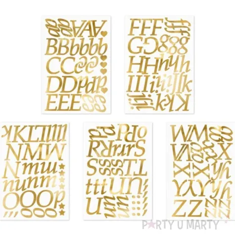 naklejki party zlote litery i znaki partydeco 171 szt
