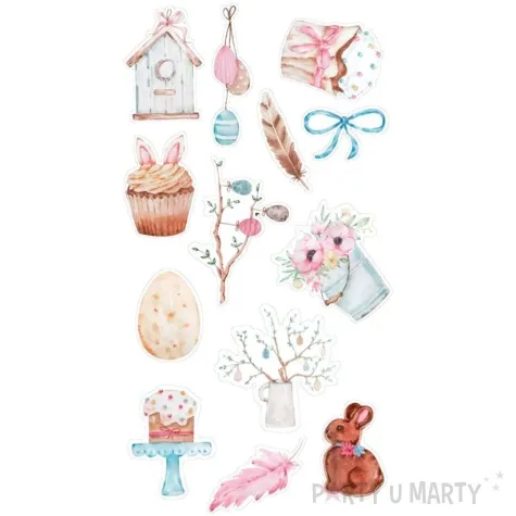 naklejki pastelowa wielkanoc titanum 13 szt