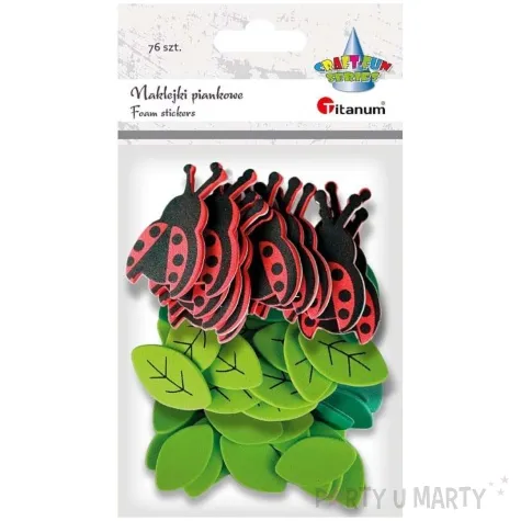 naklejki piankowe biedronki i liscie titanum 76 szt