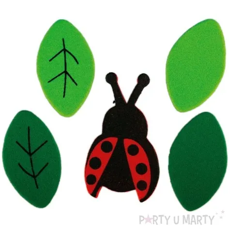 naklejki piankowe biedronki i liscie titanum 76 szt