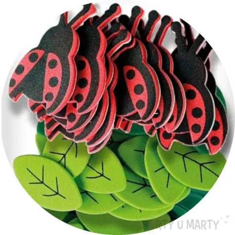 naklejki piankowe biedronki i liscie titanum 76 szt