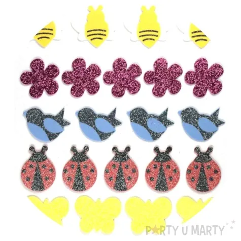 naklejki piankowe biedronki ptaszki i pszczolki titanum 22 szt