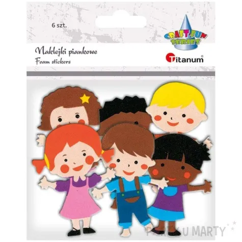 naklejki piankowe dzieci titanum 6 szt