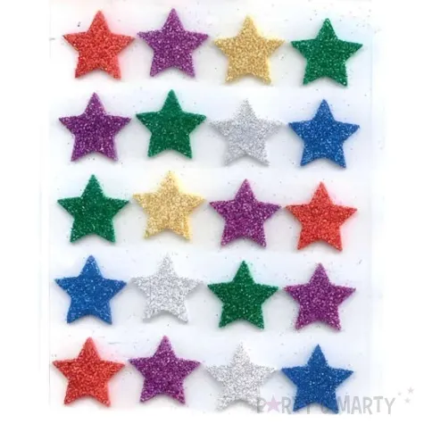 naklejki piankowe gwiazdki brokatowe aliga 20 szt