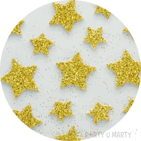 naklejki piankowe gwiazdki brokatowe zloty aliga 20 szt