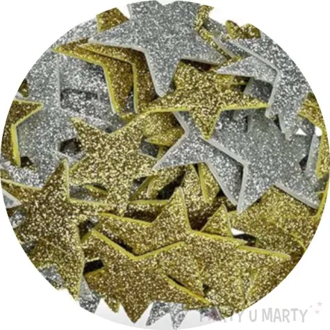 naklejki piankowe gwiazdki zloto srebrny titanum 70 szt