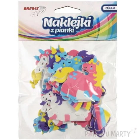 naklejki piankowe jednorozce tecza i motylki mix brewis 28 szt
