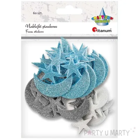 naklejki piankowe ksiezyce i gwiazdki titanum 60 szt