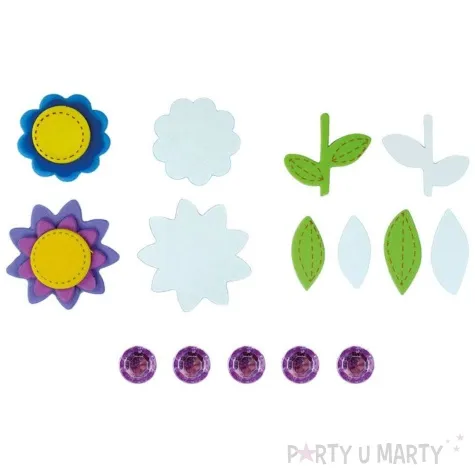 naklejki piankowe kwiatki 3d i liscie titanum 40 szt