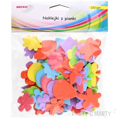 naklejki piankowe kwiatki i figury mix brewis 120 szt