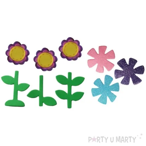 naklejki piankowe kwiatki i lodygi titanum 40 szt