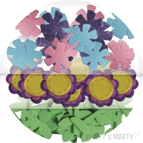 naklejki piankowe kwiatki i lodygi titanum 40 szt