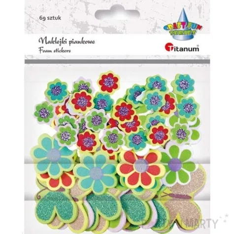 naklejki piankowe kwiatki i motyle titanum 69 szt