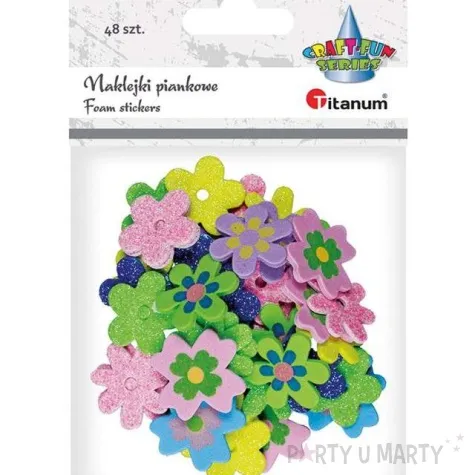naklejki piankowe kwiatki titanum 48 szt