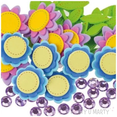 naklejki piankowe kwiaty cyrkonie mix brewis 68 szt