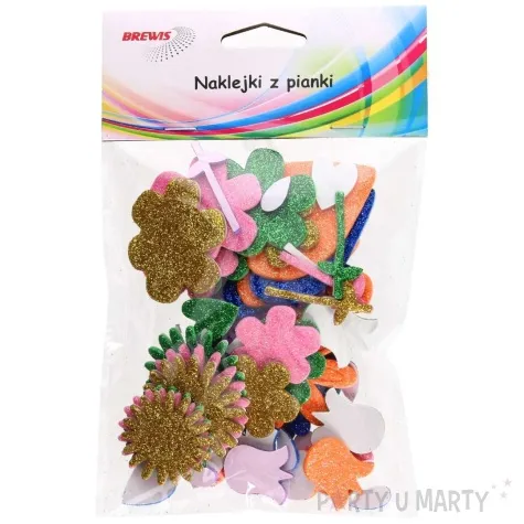 naklejki piankowe kwiaty i figury mix brewis 66 szt