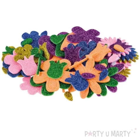 naklejki piankowe kwiaty i figury mix brewis 66 szt