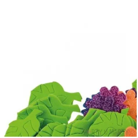 naklejki piankowe kwiaty i listki brokatowe mix brewis 58 szt