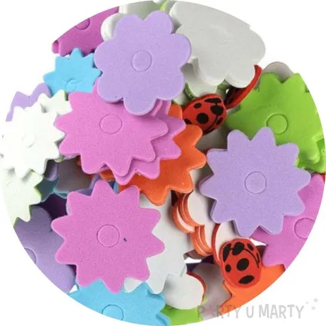 naklejki piankowe kwiaty wiosenne i biedronki titanum 88 szt