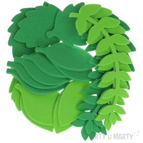 naklejki piankowe liscie paproci grabu i gladkie zielony titanum 20 szt