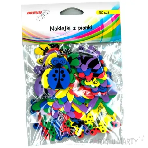 naklejki piankowe owady motyle i biedronki mix brewis 50 szt