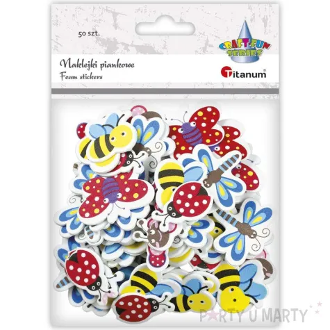 naklejki piankowe owady pszczolki motylki i inne titanum 50 szt