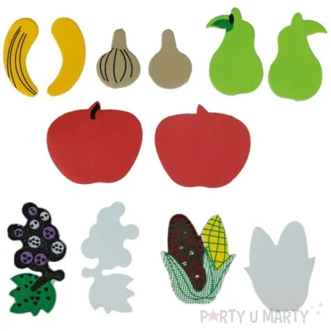 naklejki piankowe owoce warzywa i orzechy titanum 51 szt