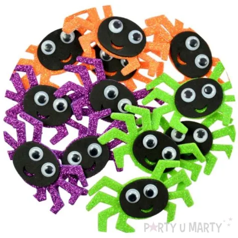 naklejki piankowe pajaki halloween kolorowe arpex 12 szt