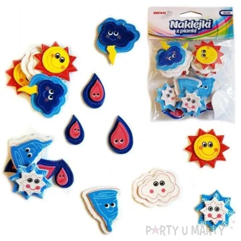 naklejki piankowe pogoda rozne warunki mix brewis 18 szt