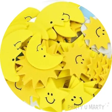 naklejki piankowe slonce gwiazdy ksiezyc i chmurki titanum 60 szt