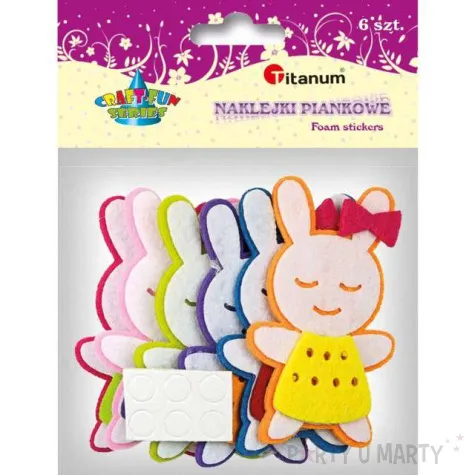 naklejki piankowe spiace kroliczki titanum 6 szt