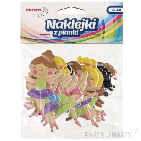 naklejki piankowe tancerki w baletkach mix brewis 16 szt