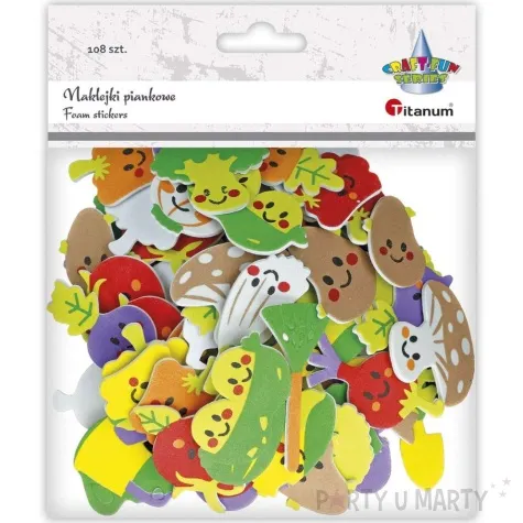 naklejki piankowe warzywa z usmiechem titanum 108 szt