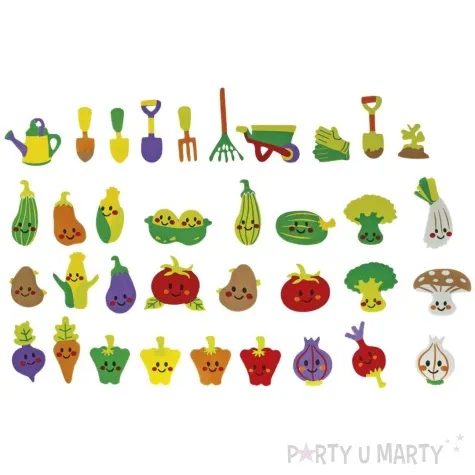 naklejki piankowe warzywa z usmiechem titanum 108 szt