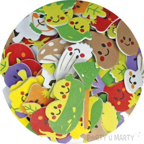 naklejki piankowe warzywa z usmiechem titanum 108 szt