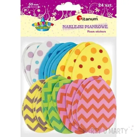 naklejki piankowe wielkanocne jajka titanum 24 szt