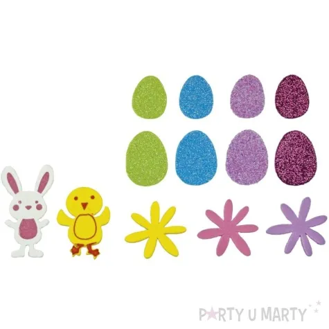 naklejki piankowe wielkanocne kwiaty i pisanki titanum 78 szt