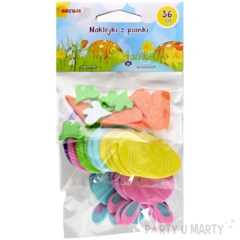 naklejki piankowe wielkanocne pisanki i kroliczki brewis 36szt